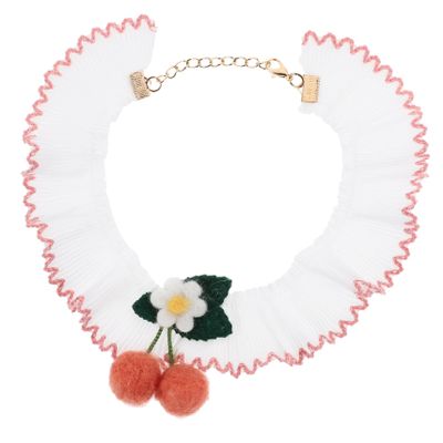 Adjustable Cat Collar with Lace Ornament