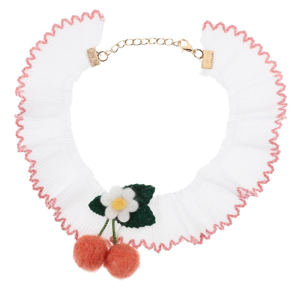 Adjustable Cat Collar with Lace Ornament