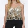 SANSIWU Women's Sequin Cami Tank Top, Sleeveless V-Neck Party Top, A-Beige, One Size view 3