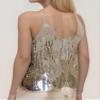 SANSIWU Women's Sequin Cami Tank Top, Sleeveless V-Neck Party Top, A-Beige, One Size view 4