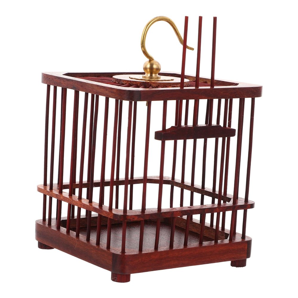 UPKOCH Round Cage with Decorative Wooden Lid for Beetles and Crickets, Portable Dark Wood Insect Enclosure, Random Style