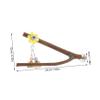 UPKOCH Natural Wood Parrot Perch with Bell view 2