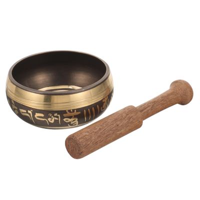 NIYANGLE Handmade Tibetan Singing Bowl with Wooden Mallet, Random Style