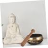 NIYANGLE Handmade Tibetan Singing Bowl with Wooden Mallet, Random Style view 2