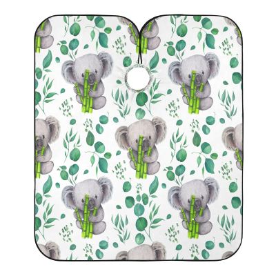 RPLIFE Cute Koala Green Bib, White Salon Cape, Waterproof, for Adults, 165 x 140 cm