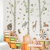 Runtoo Large Birch Tree Wall Decal, Peel-and-Stick Forest Animals, Jungle Decor view 2