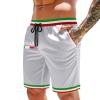 Caxndycing Men's Summer Shorts with Italian Flag, Drawstring, Pockets, and Breathable Fabric view 1