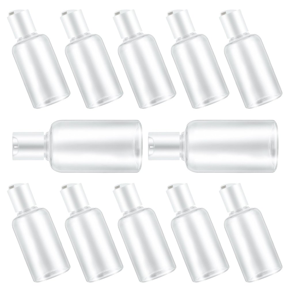 IMIKEYA 12 Refillable Travel Bottles, 75 mL, Plastic, for Shampoo