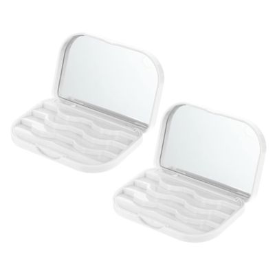 KAILIKETIY 2-Pack White Eyelash Boxes, PP and Low-Magnetic Material, Holds 3 Pairs of False Eyelashes