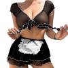 RYTEJFES Women's Sissy French Maid Costume Dress Set, XXL view 1