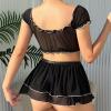 RYTEJFES Women's Sissy French Maid Costume Dress Set, XXL view 4