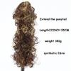 22" Curly Human Hair Ponytail Extension with Claw Clip, High Ponytail, Large Waves (Light Brown) view 2