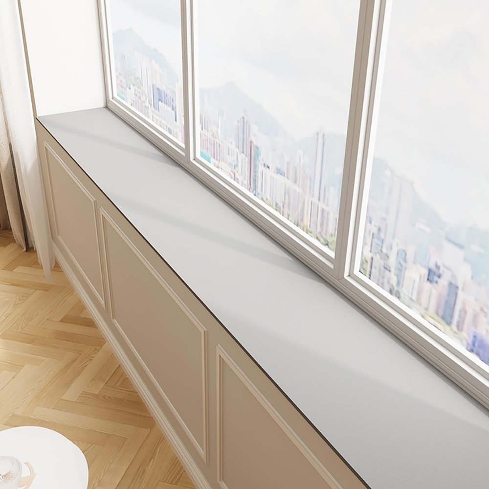 Dailify Cut-to-Size Window Sill Mat, Waterproof Protective Pad, Light Gray, 70.9 x 13.8 in