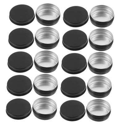 VINTORKY 20-Pack 30 ml Black Aluminum Cosmetic Jars with Screw Lids