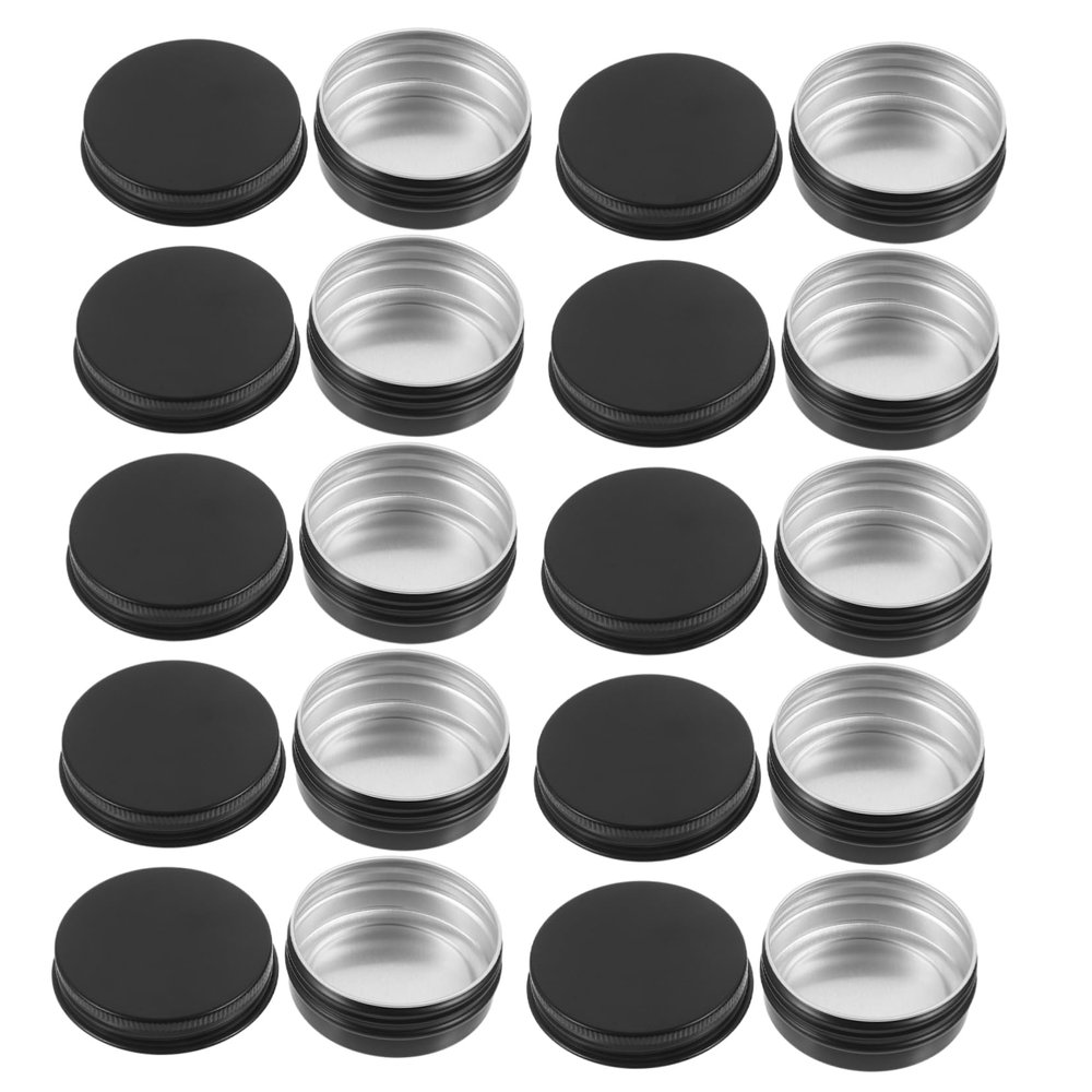 VINTORKY 20-Pack 30 ml Black Aluminum Cosmetic Jars with Screw Lids