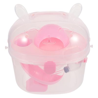 ibasenice Pink Portable Plastic Hamster Carrier for Small Pets