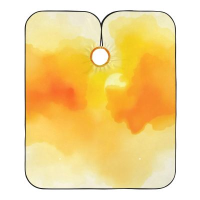 RPLIFE Watercolor Hairdressing Cape for Adults, Haircut Apron for Salon Clients, Orange/Yellow