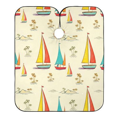 RPLIFE Haircut Cape with Cute Sailboat, Light Yellow