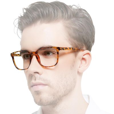 OCCI CHIARI Oversized Square/Rectangle Reading Glasses for Men, Brown, 300