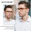 OCCI CHIARI Oversized Square/Rectangle Reading Glasses for Men, Brown, 300 view 2