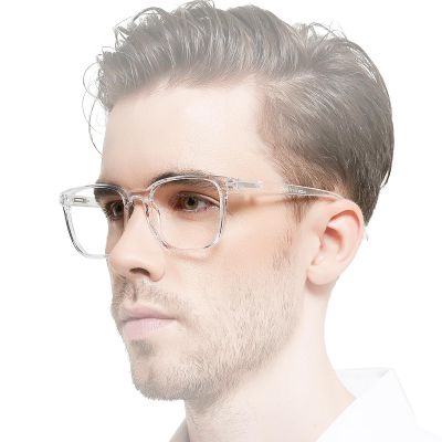 OCCI CHIARI Oversized Square Reading Glasses for Men, 4.0 Magnification, Transparent