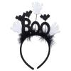 NICENEEDED Halloween Ghost BOO Headband with Feathered Bats view 1