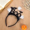NICENEEDED Halloween Ghost BOO Headband with Feathered Bats view 2