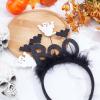 NICENEEDED Halloween Ghost BOO Headband with Feathered Bats view 3