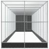 Emmtore Silver Steel Aviary with Extension, 1037 x 203 x 216 cm view 4