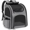 Dog Backpack up to 10kg, Pet Rucksack with Mesh Window - Gray view 1