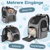 Dog Backpack up to 10kg, Pet Rucksack with Mesh Window - Gray view 2