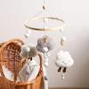 Baby Crib Mobile with Felt Clouds and Stars, Gray-White view 3