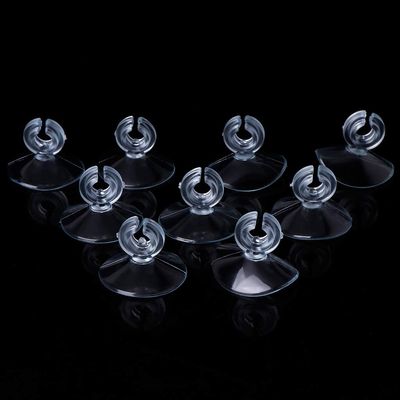 10 Transparent Aquarium Suction Cups with Clips, 3.1 cm Diameter, Hose Holders for Aquariums and Filter Hoses
