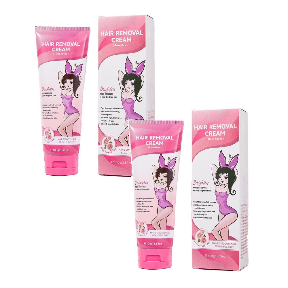 Hair Removal Cream, 100 g, for Body, Arms, Legs & Underarms, Sensitive Skin, 2-Pack