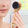 Dry Facial Brush with Natural Bristles, Wooden Handle, Exfoliating view 3