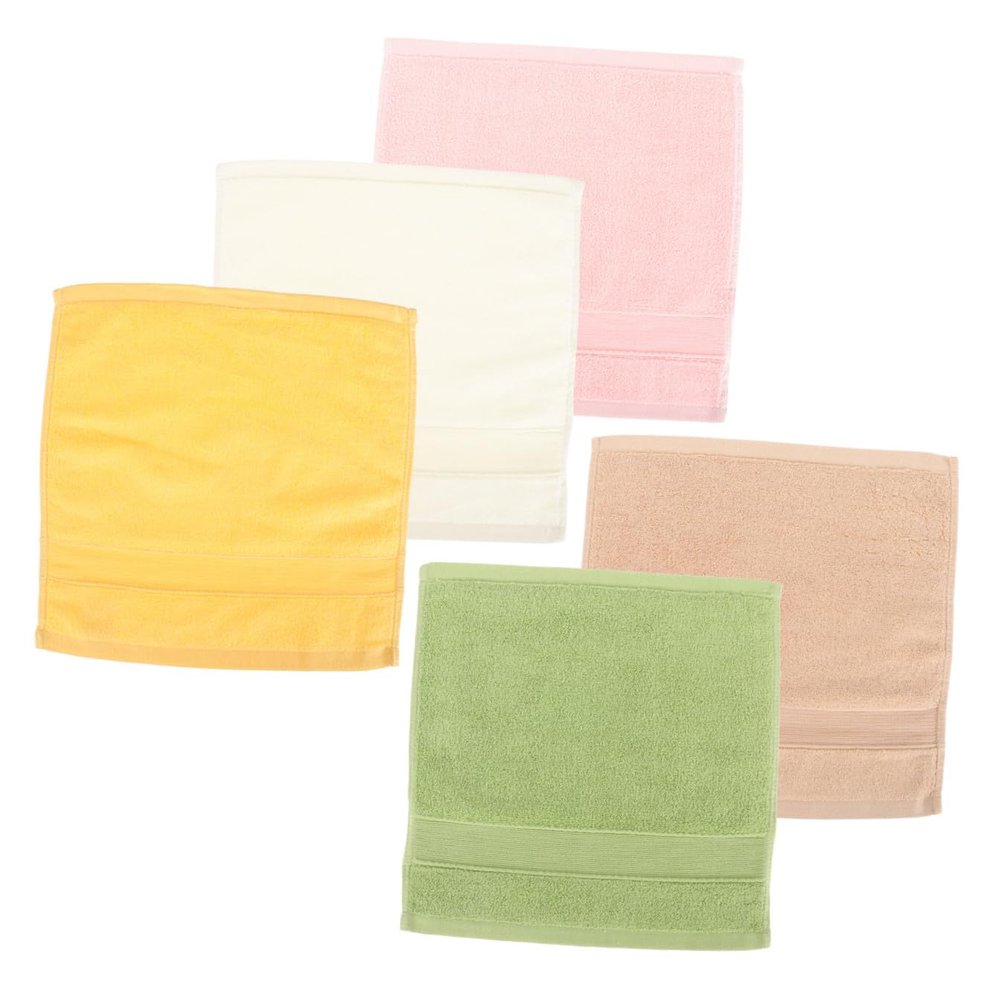 Yardwe 5-Piece Foldable Reusable Baby Washcloths for Toddlers, Face Cloths and Drying Towels for Boys and Girls, Random Color
