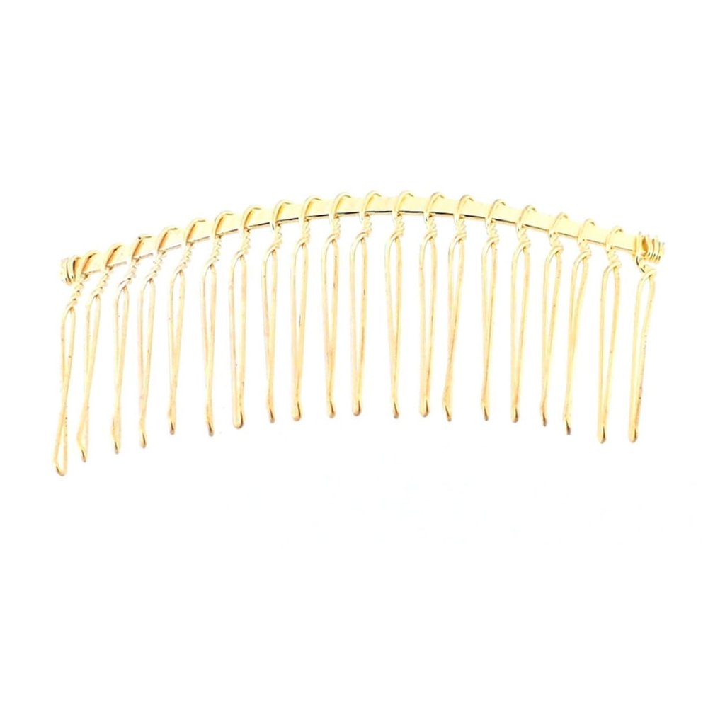 Mikinona Gold-Tone Iron Hair Combs, 3-Pack, 20 Teeth