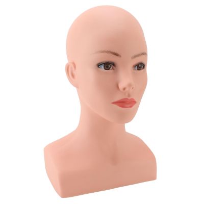 KIMISS Female Bald Mannequin Head for Wigs, Hats, Glasses and Makeup Practice