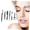 VALICLUD 6-Piece Eyebrow Razor Set with Comb, Brush and Scissors, Portable Stainless Steel view 3