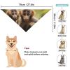 Cute Monkey Dog Bandanas for Feeding and Grooming, Washable Triangle Scarves for Cats and Dogs view 2
