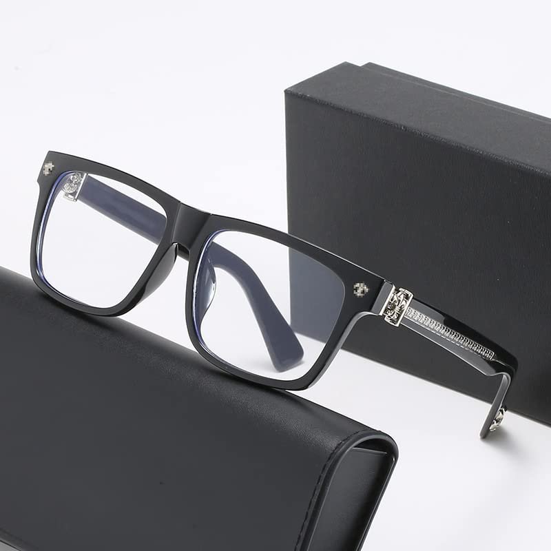 ZHUYIQZ TR-Frame Reading Glasses, Blue-Light Blocking, Silver, +3.50
