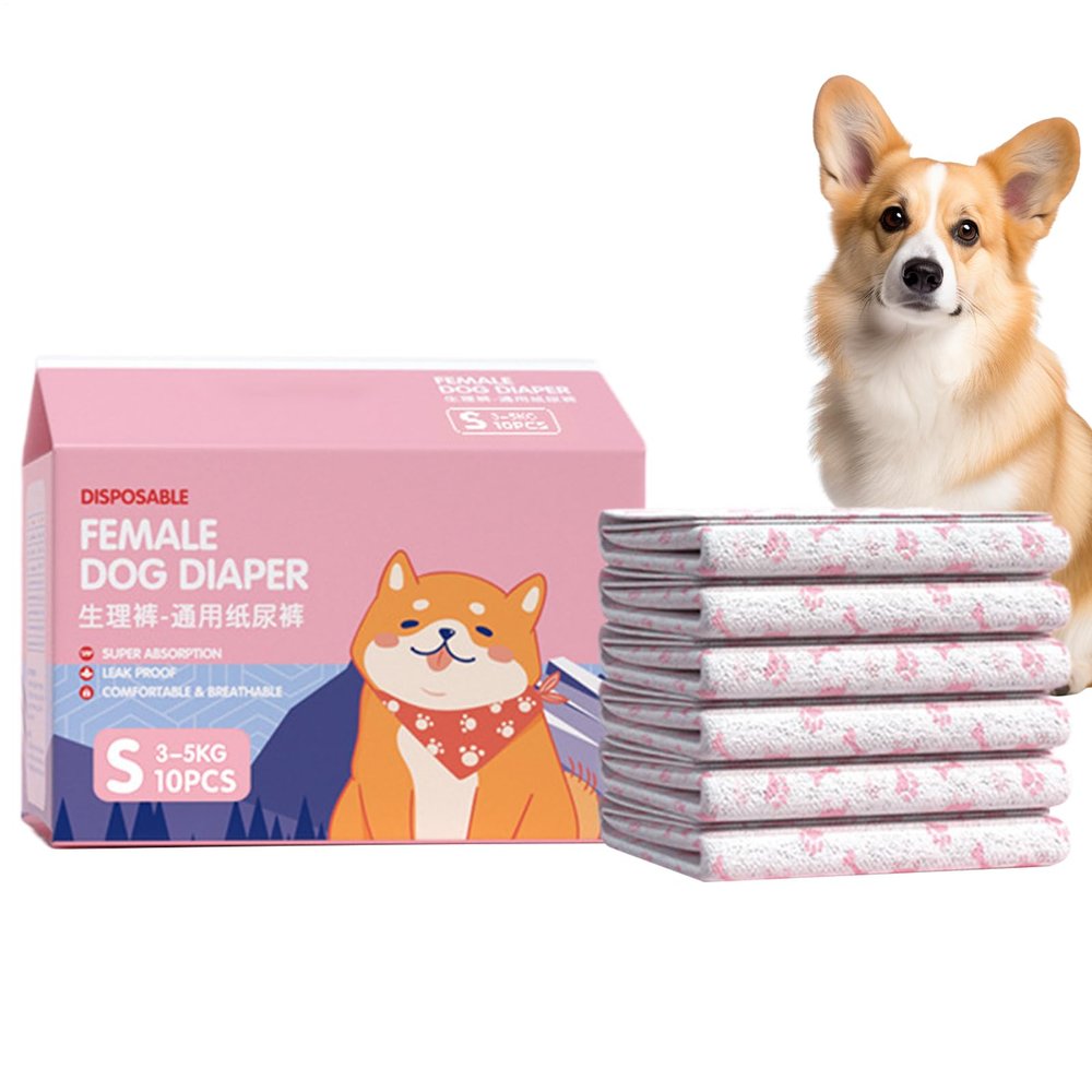 Dog Diapers, 10 Count, for Female Dogs in Heat