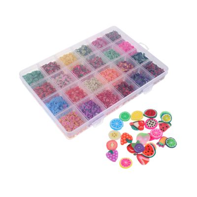24 Polymer Clay Fruit Slices for Nail Art