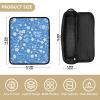 White Floral Blue Hair Tool Travel Bag for Women with Heat-Resistant Mat view 4