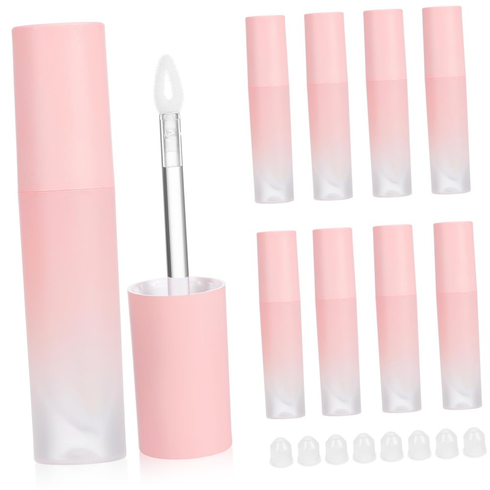 Ipetboom 8 Empty 3 ml Lip Gloss Tubes with Applicators, Refillable Plastic Containers for DIY Lip Care
