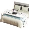 Adjustable Overbed Table with Casters and 3-Sided Safety Rail view 1