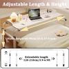 Adjustable Overbed Table with Casters and 3-Sided Safety Rail view 3