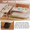 Adjustable Overbed Table with Casters and 3-Sided Safety Rail view 4