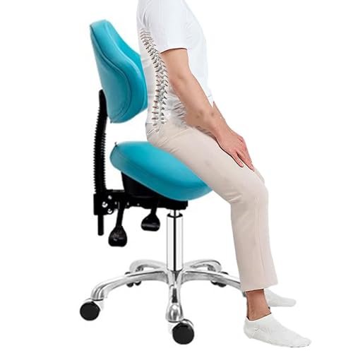 Hydraulic Gas-Lift Saddle Stool with Tilting Backrest