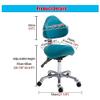 Hydraulic Gas-Lift Saddle Stool with Tilting Backrest view 2